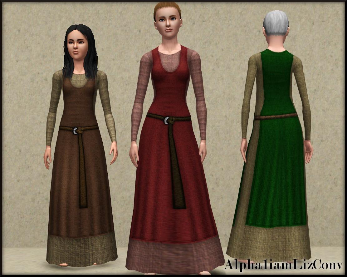 Mod The Sims - Medieval Female Clothing - Ye Olde Kingdom of Pudding ...